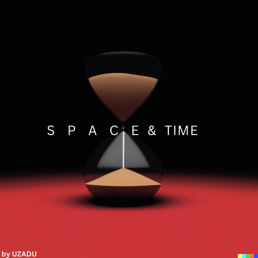 Space & Time Podcast Cover Art featuring an hourglass design